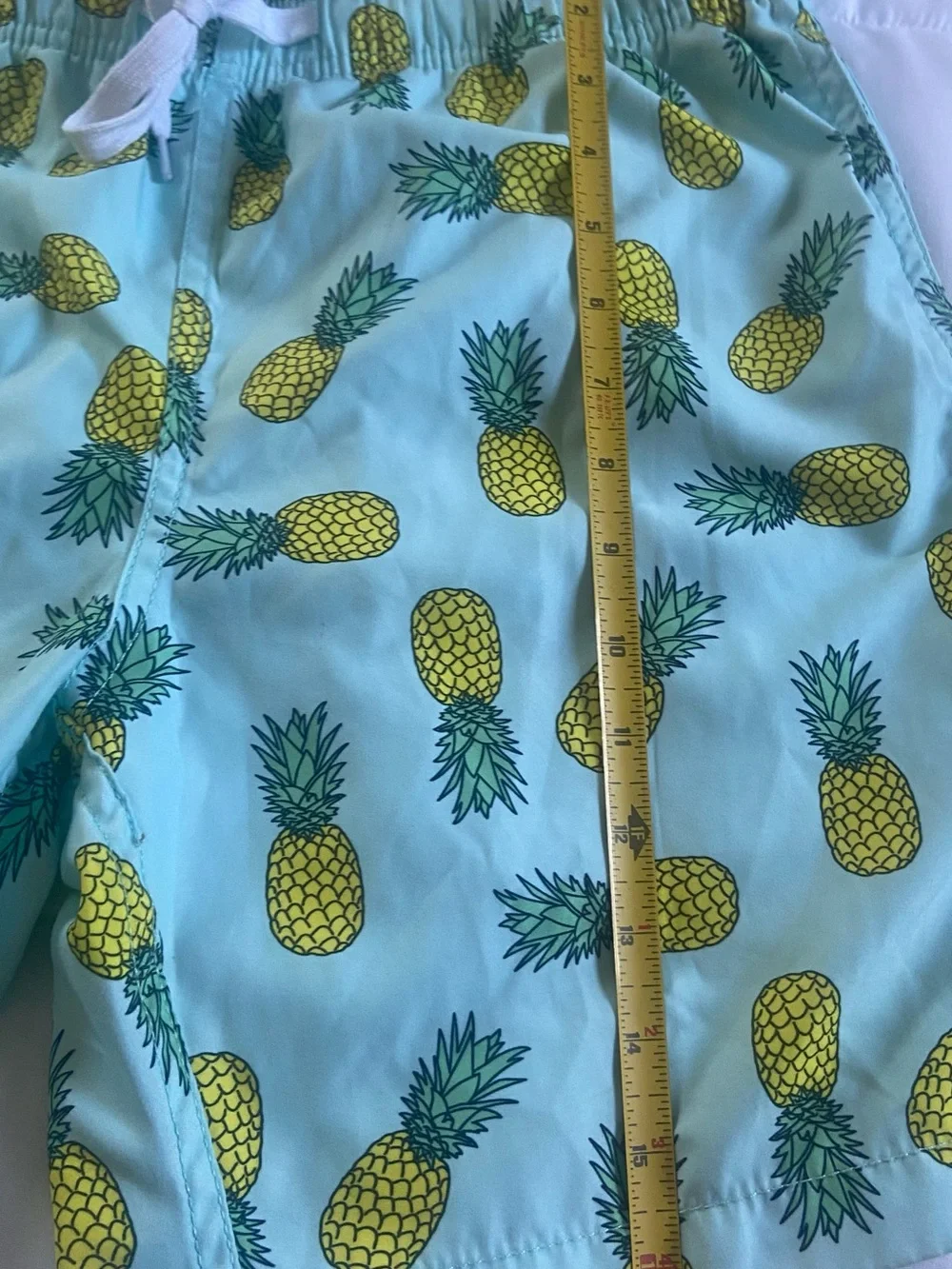 Arnhem Aqua Swim Shorts with Yellow Pineapple Print